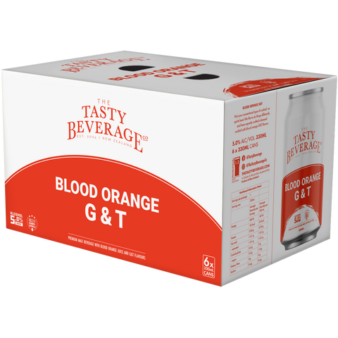 Tasty Beverage Company - Blood Orange G&T - 24x330ml - 5% ABV